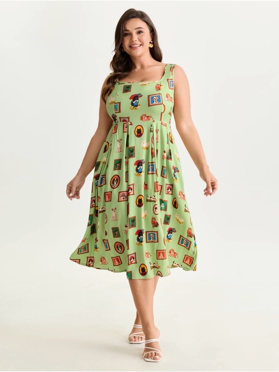 BloomChic Dresses & Skirts - BloomChic Light Green Printed Midi Dress
